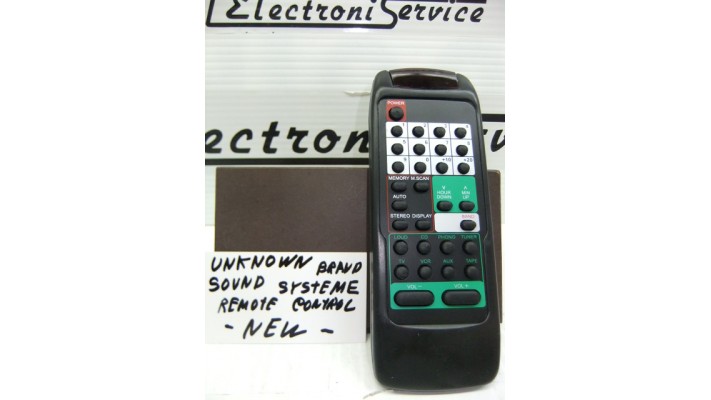 Unknown model sound system remote control .